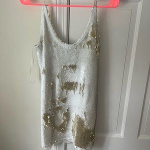 Free People Two-Tone Sequin Slip Dress